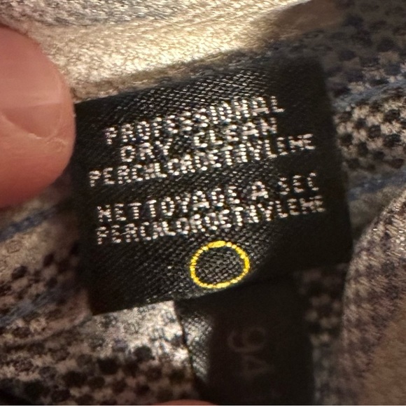 Jhane Barnes Abstract Geometric Disco Blue Button Down Silk Shirt Large - Picture 8 of 11